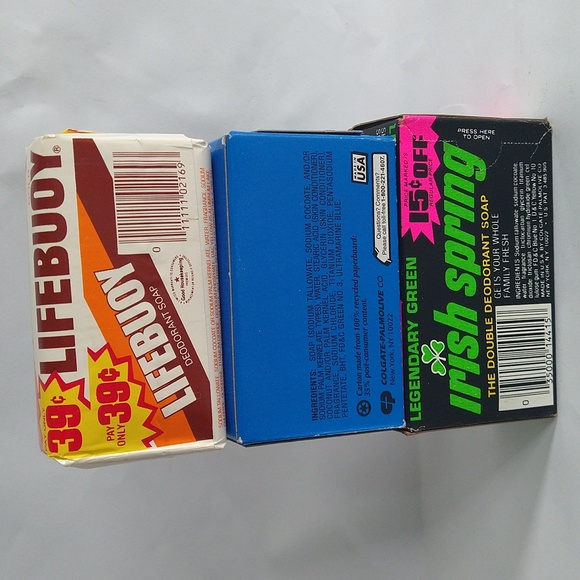 3 Vintage Deodorant Soap Bars Irish Spring Waterfall Lifebuoy - Picture 4 of 4